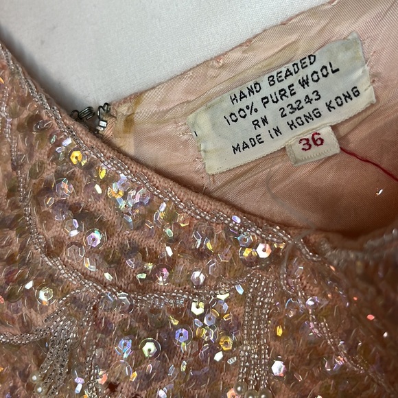 Vintage pink handbeaded top - Picture 5 of 5